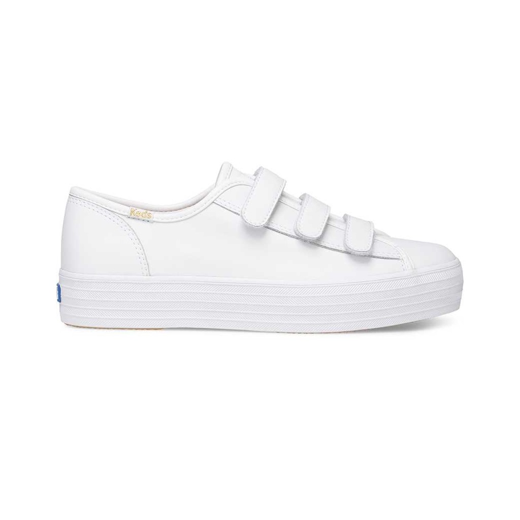 Keds รุ่น Triple Kick V Leather รองเท้าผ้าใบหนัง ผู้หญิง สี White - WH61117