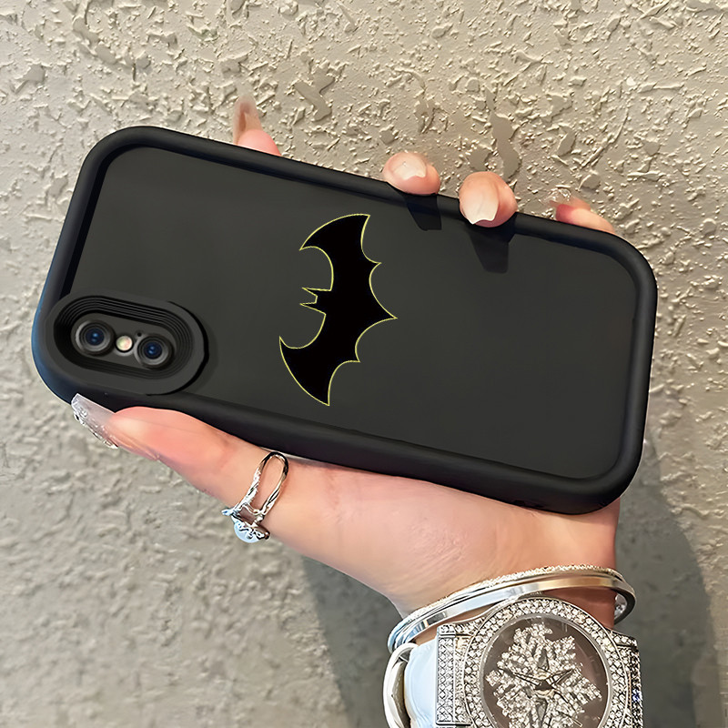 เคสสำหรับ iPhone X Xs Xr Xs Max เคสซิลิโคนกันตกเคสโทรศัพท์มีลายลายค้างคาวที่มีการออกแบบน้อยที่สุด