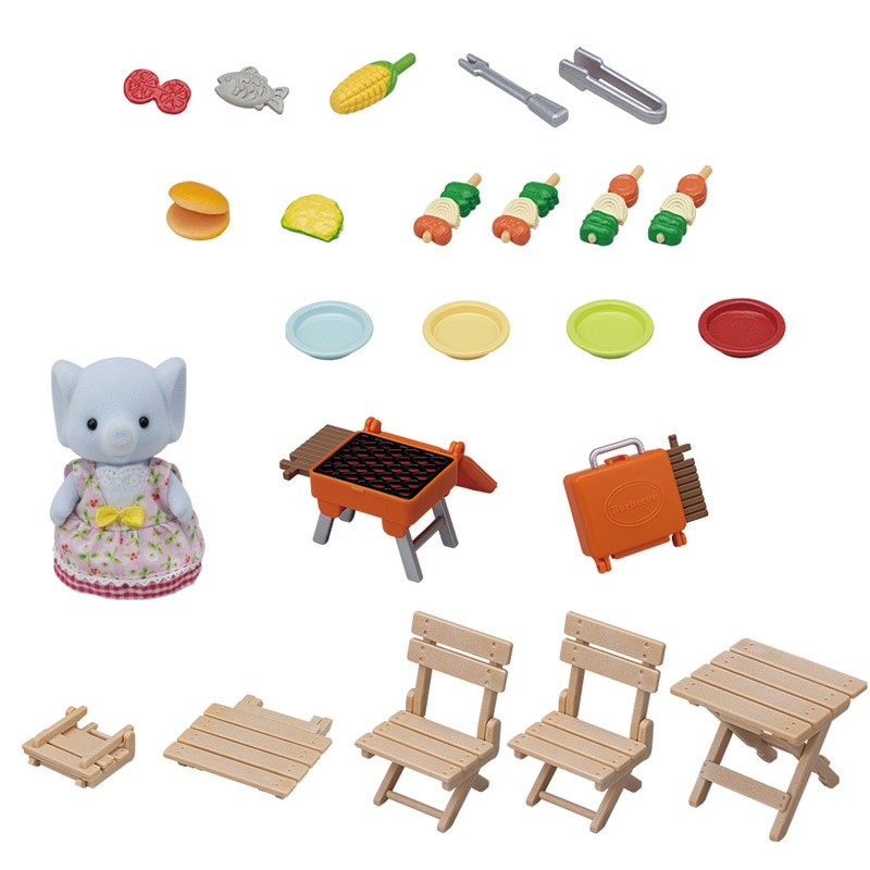 Sylvanian Families BBQ Picnic Set -Elephant Girl/ ซิลวาเนียน แฟมิลี่ ชุดบาร์บีคิวปิคนิคและเด็กหญิงช้าง — صورة 3