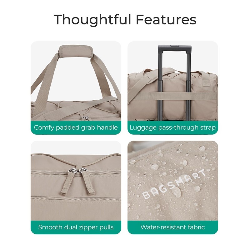 BAGSMART กระเป๋าออกกำลังกาย4-IN-1 สำหรับผู้หญิง 30Lกระเป๋าเบาสำหรับการเดินทาง กระเป๋าสัปดาห์สำหรับผู้หญิง กระเป๋าเป้สะพายหลังที่ทนน้ำ - รูปที่ 5