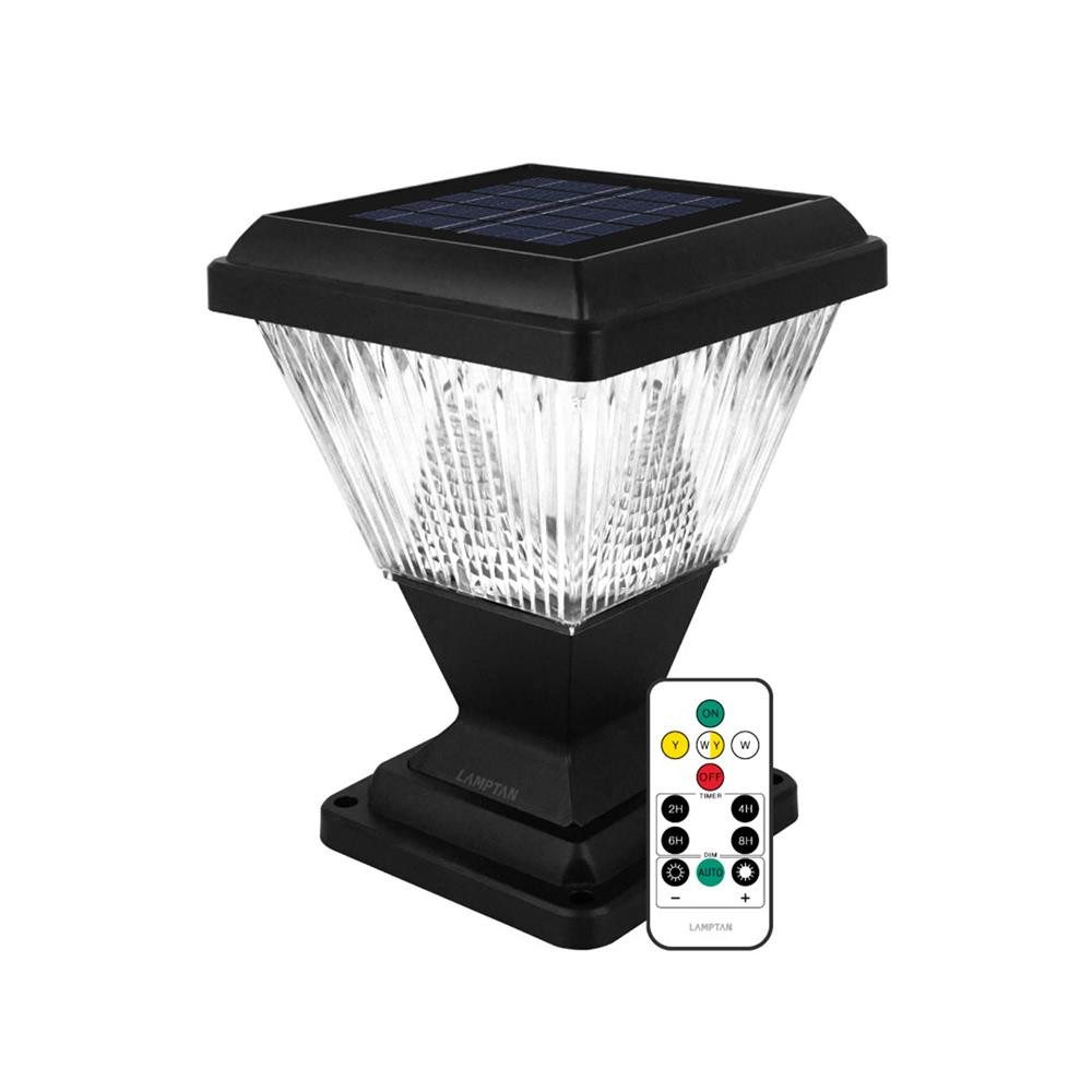 LAMPTAN ไฟหัวเสา SOLAR STREAM 15 วัตต์ DAYLIGHT/COOL WHITE/WARM WHITE สีดำ จัดส่งโดย HomePro – โปรปัง