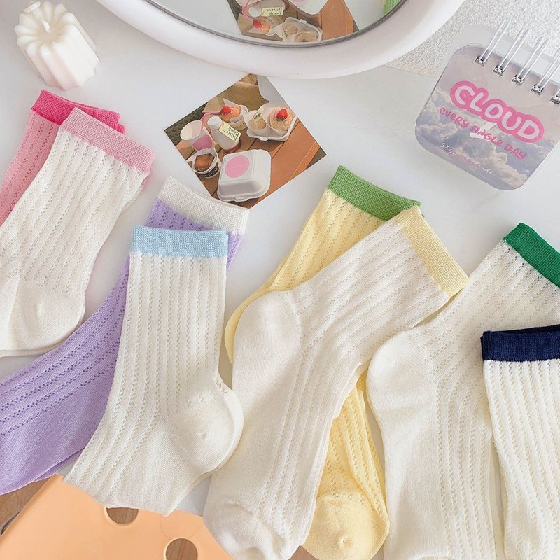 candypop ฤดูร้อน Breathable Candy สีถุงเท้าผู้หญิงสดในถุงเท้าหลอดสไตล์ญี่ปุ่นถุงเท้าบาง