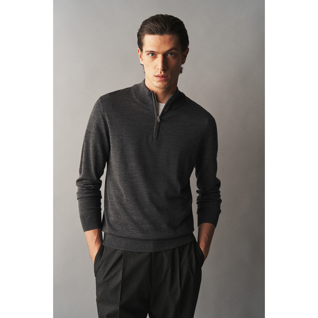H&M Slim Fit Zip-top merino wool jumper Slim Fit Zip-top merino wool jumper 1247032_1