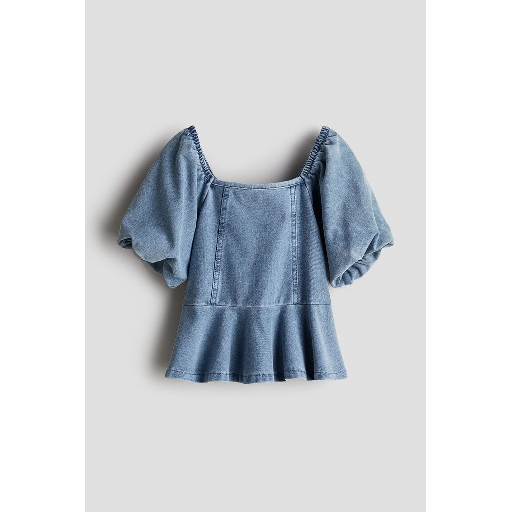 H&M Girl Denim-look peplum blouse 1252262_3