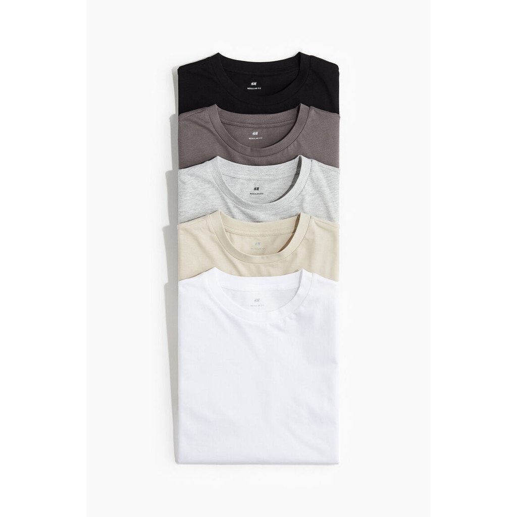 H&M Man 5-pack Regular Fit T-shirts 1216851_5