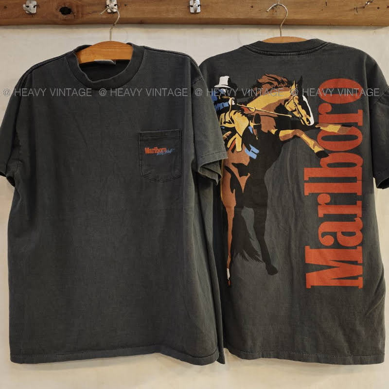Marlboro Vintage 1994 pocket bio washed เสื้อวินเทจ คลาสสิค heavy vintage shirt