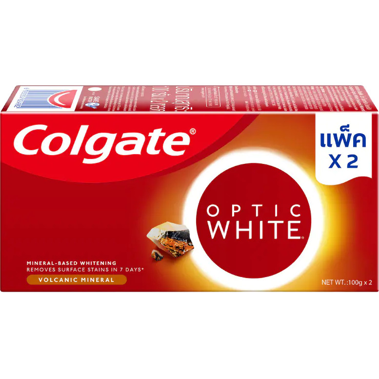 (1แถม1 ถึง 20พฤศจิกายน) Colgate Optic White 2X100G ต่อ1กล่อง
