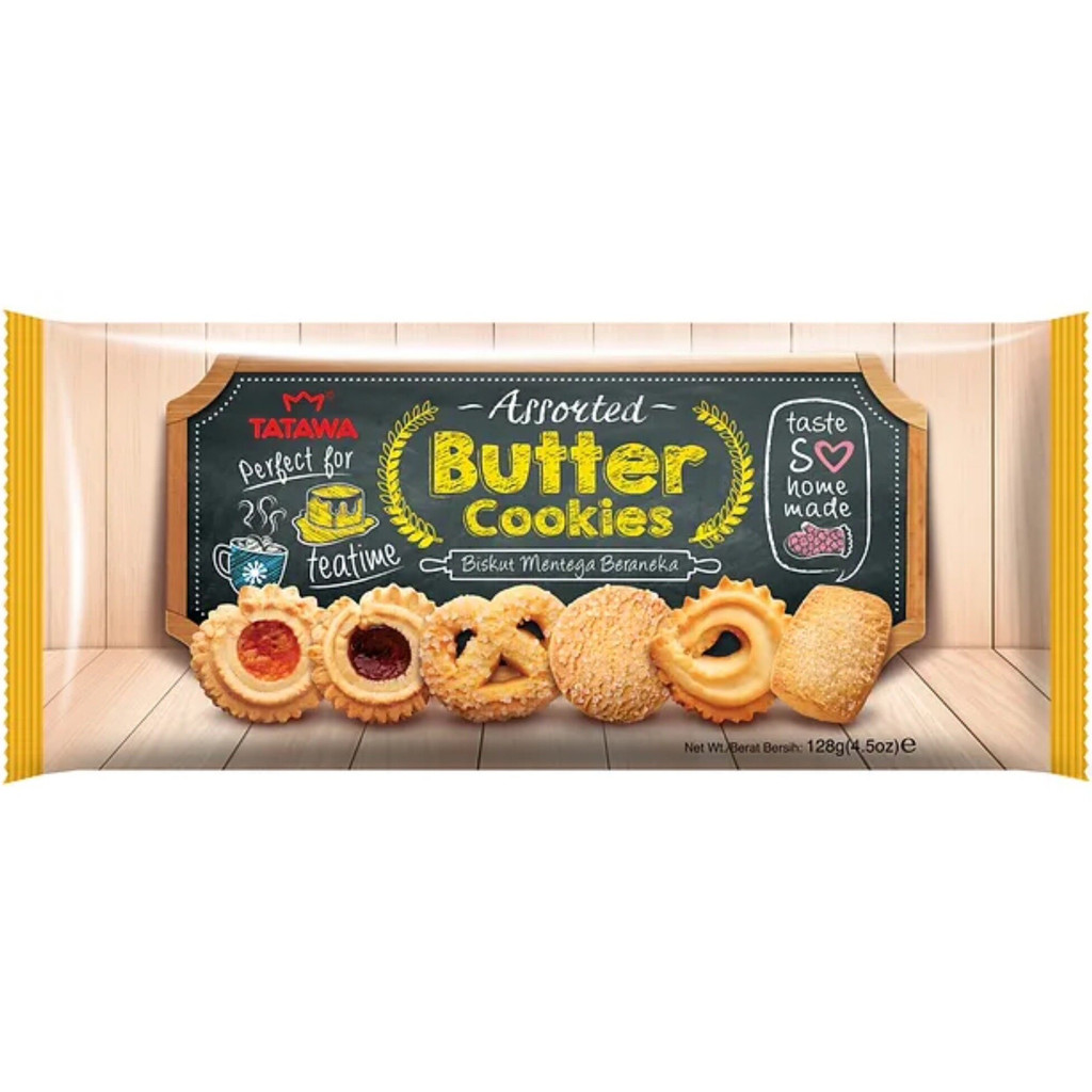 (ไม่มีโปร) Tatawa Assorted Butter Cookies 128G