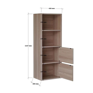 ชั้นอเนกประสงค์ 4 ชั้น บานผสม KASSA ขนาด 42 x 29 x 115 ซม. สีไวท์เมเปิล