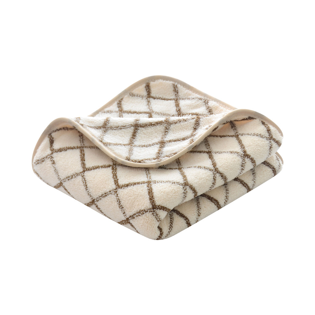 KASSA HOME ผ้าขนหนูเช็ดหน้า Jacquard Fleece รุ่น SH7476-T19F-BE ขนาด 41 x 81 ซม. สีเบจ