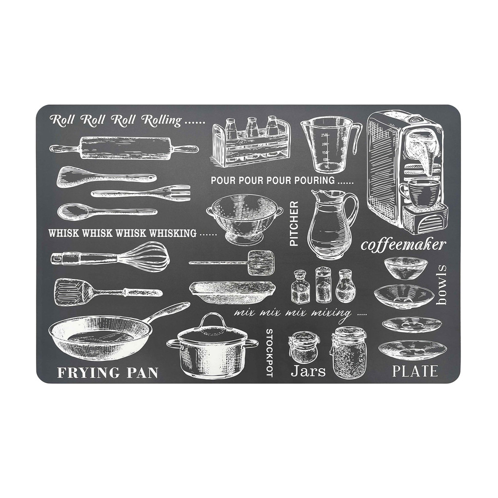 KASSA HOME แผ่นรองจาน PP ลาย Coffee รุ่น PPCO-32945A ขนาด 43.5 x 28.5 ซม.