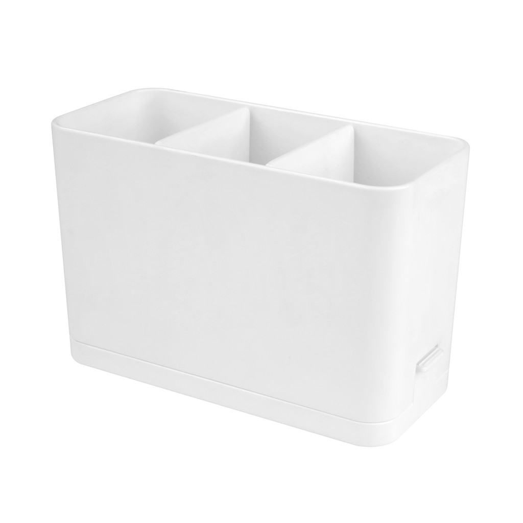 KASSA HOME กล่องจัดเก็บอเนกประสงค์แบบแบ่งช่อง 3 ช่อง Kayla รุ่น H2810 ขนาด 18 x 8.9 x 11.5 ซม. สีขาว