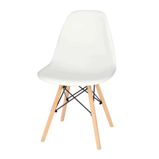 KASSA เก้าอี้ทานอาหารขาไม้ รุ่น 1028C-W สีขาว