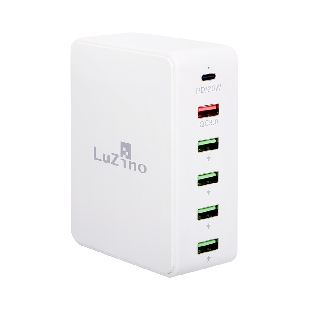 LUZINO ปลั๊ก USB 65 วัตต์ รุ่น LB3589 ความยาว 1.5 เมตร สีขาว
