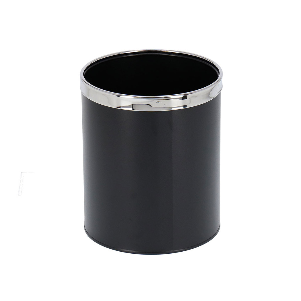KASSA HOME ถังขยะกลมเหล็กพ่น 10 ลิตร รุ่น PDQ 978618-002 ขนาด 22.5 x 26.5 ซม. สีดำ