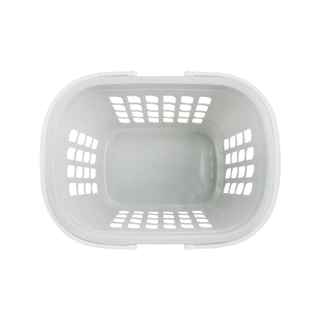 KASSA HOME ตะกร้าเหลี่ยมพร้อมหูหิ้ว พลาสติก รุ่น 4211 ขนาด 32.5 x 46 x 37.5 ซม. สีเทา