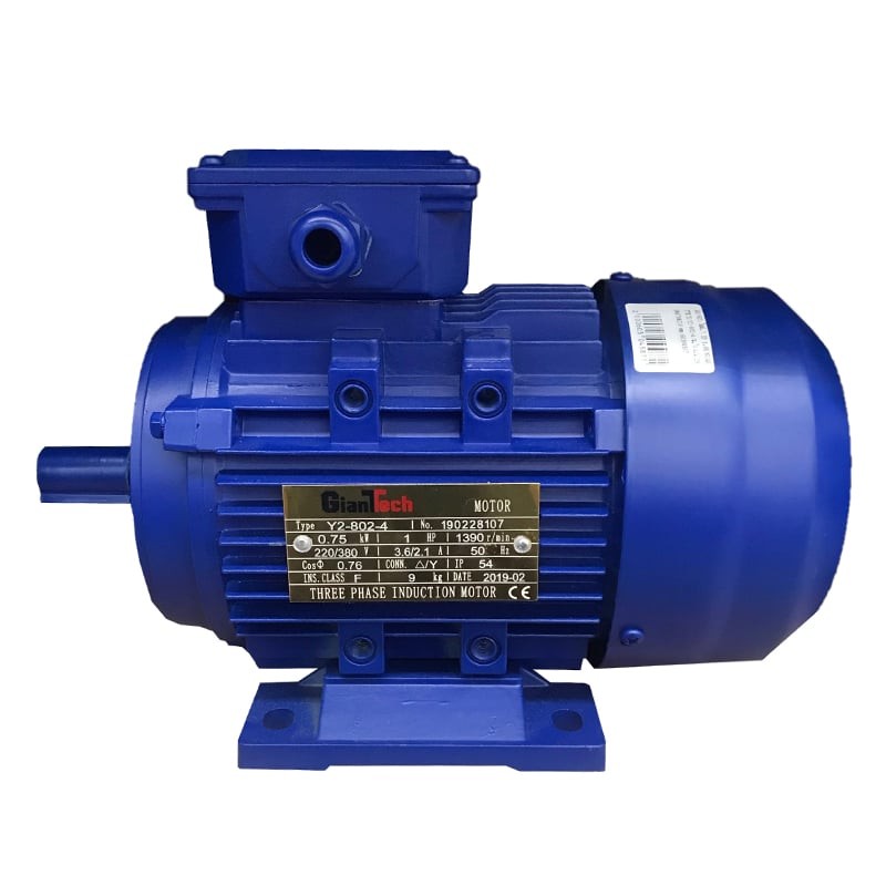 GIANTTECH มอเตอร์ รุ่น Y2-802-4 กำลัง 1 แรงม้า สีน้ำเงิน