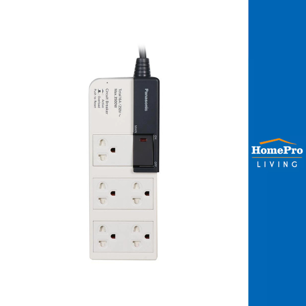 PANASONIC รางปลั๊กไฟ 5 ช่อง WCHG 28352 3 ม. ปลั๊กไฟ 3 เมตร PANASONIC