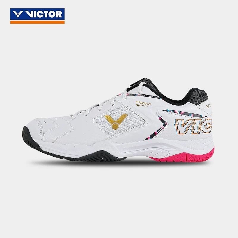 ลดแรงกระแทก VICTOR รองเท้ากีฬาผู้ใหญ่ระบายอากาศ สีขาว สีม่วง รองเท้าแบดมินตัน Victor รุ่นใหม่ P9200T