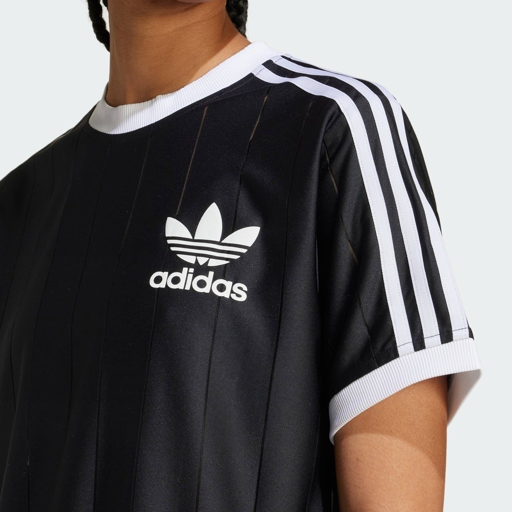 adidas Lifestyle Adicolor 3-Stripes Pinstripe Tee Women Black IX5505 ราคา ถูกที่สุด ดีลบีเคเค แกลเลอรีภาพที่ 7