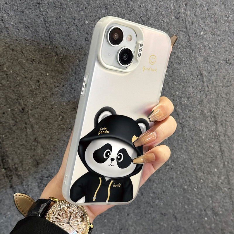 เคสสำหรับ OPPO A5 A3s A12e A7 A5s A12 A12s A11k Realme C1 เคสโทรศัพท์โปร่งใสแพนด้าการ์ตูน - รูปที่ 4