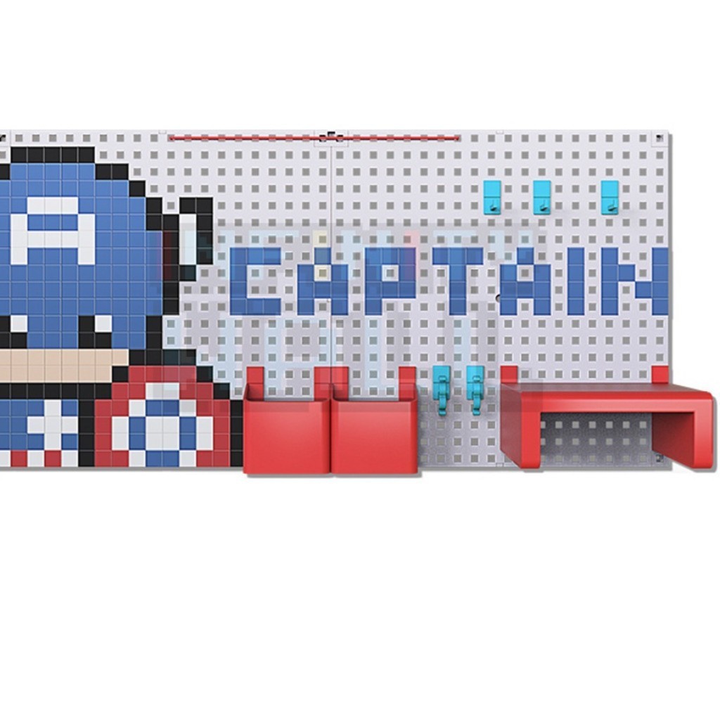 Infinity Wall ชั้นวางของติดผนัง 40x80 CM Set Pegboard ลายการ์ตูน ติดผนัง มุมทำงาน ของขาวดำ DIY แต่งโ