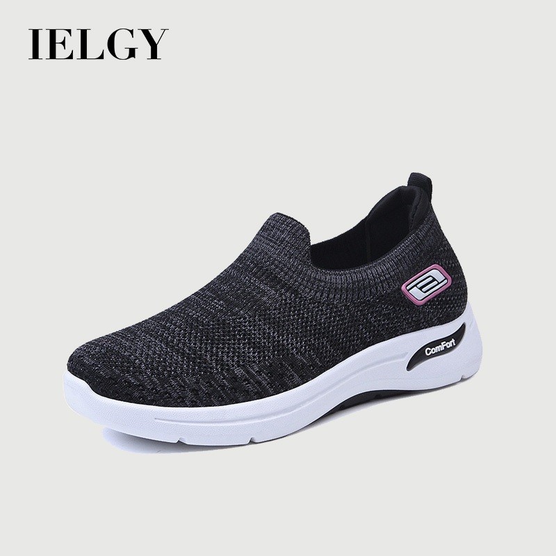 IELGY รองเท้าผ้าใบพื้นนุ่มแบบลําลองแบบตาข่ายสําหรับผู้หญิง