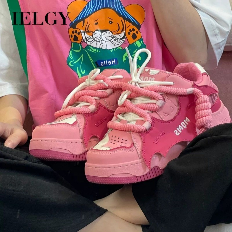 IELGY Dopamine รองเท้าผู้หญิงรองเท้าผ้าใบลําลองอเนกประสงค์หัวกลมสวมใส่สบาย
