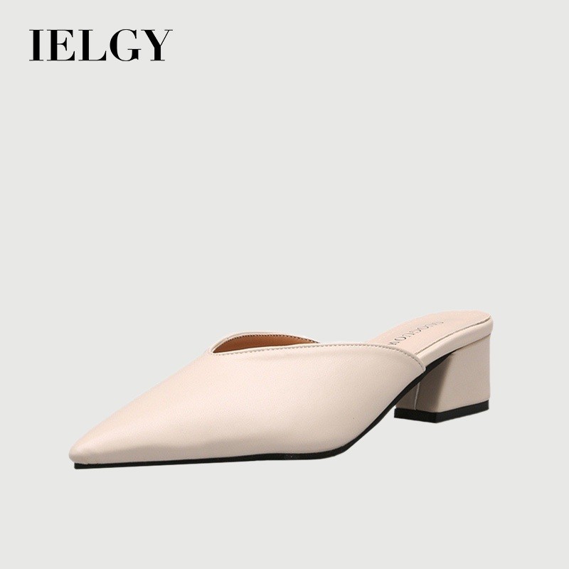 IELGY รองเท้าแตะส้นเตี้ยแฟชั่นสำหรับสตรี