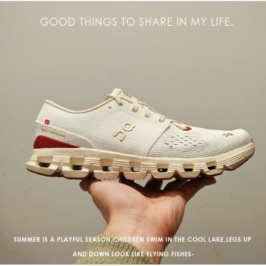 On Cloud X4 Limited amount ของแท้ 100% รองเท้าผ้าใบ รุ่นชาย และหญิง Ivory white Running shoes ราคา ถูกที่สุด ดีลบีเคเค