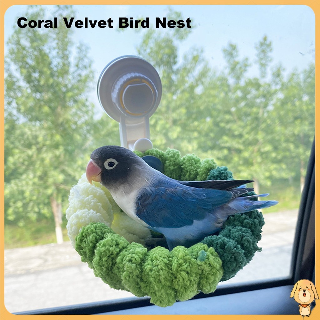 ยากิสุ|  อเนกประสงค์นกแก้วรังปะการังกํามะหยี่รังนกcozy 2-in-1 Bird Nestพร้อมถ้วยดูดสําหรับParrot Budgie Lovebird Warm Coral Velvet Plush Nestสําหรับรถเอเชียตะวันออกเฉียงใต้