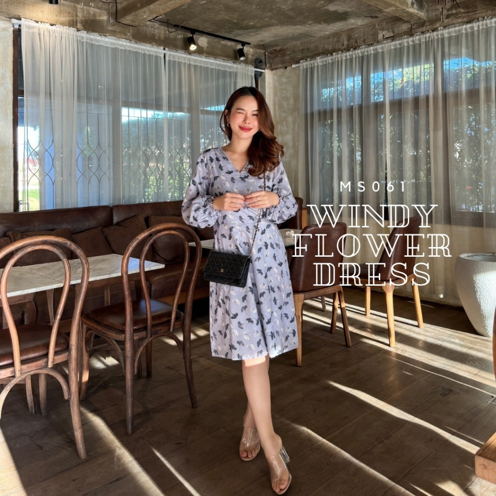 MyWay Brand : Dress - Windy Flower เดรสสั้น เดรสสีม่วง