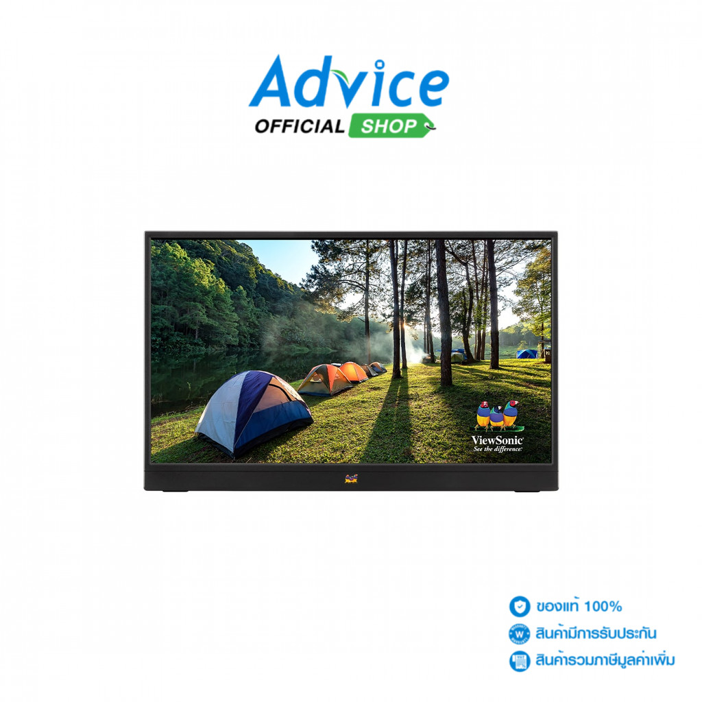 VIEWSONIC PORTABLE MONITOR (จอคอม) 15.6'' VA1655-3 (IPS, USB-C) 60Hz - A0162376
