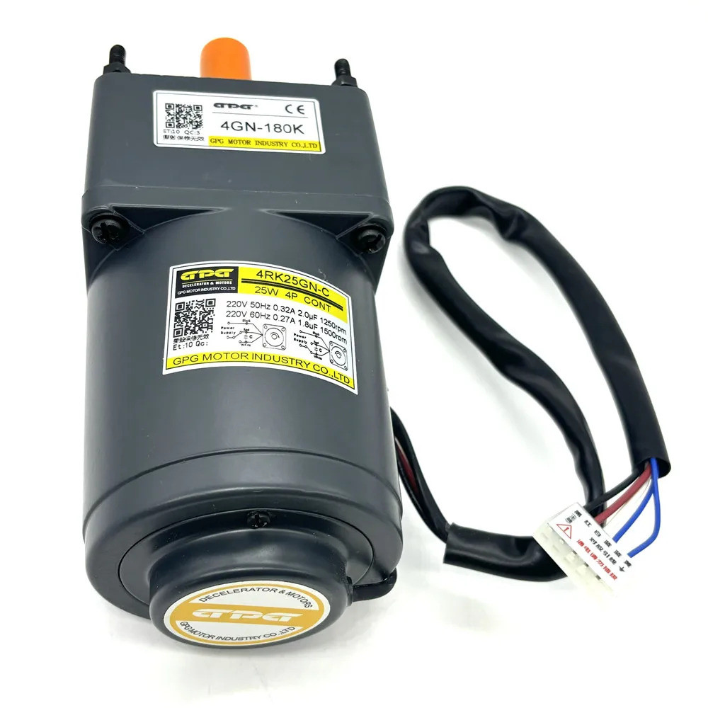 ✥80Mm ด้านนอก Dia 25W 220V AC มอเตอร์ไฟฟ้าที่มี Gearhead 4RK25GN-C 4GN-180K
