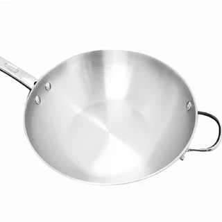 MEYER BELLA CLASSICO Stainless Steel 30cm / 12" Wok Skillet กระทะสแตนเลส มีหูช่วยจับ (77298-T)