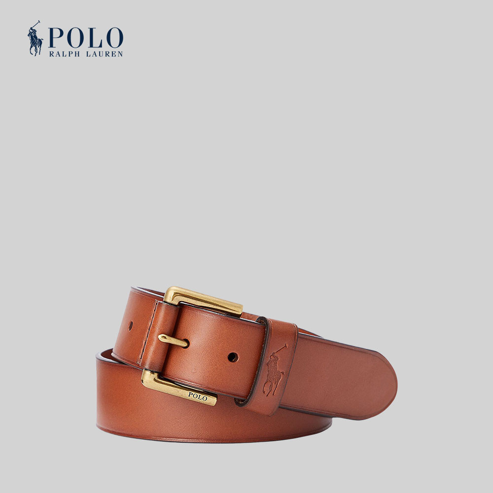 Polo Ralph Lauren เข็มขัดผู้ชาย Leather Dress Belt รุ่น MAPOBLT0F220025 สีเบจ