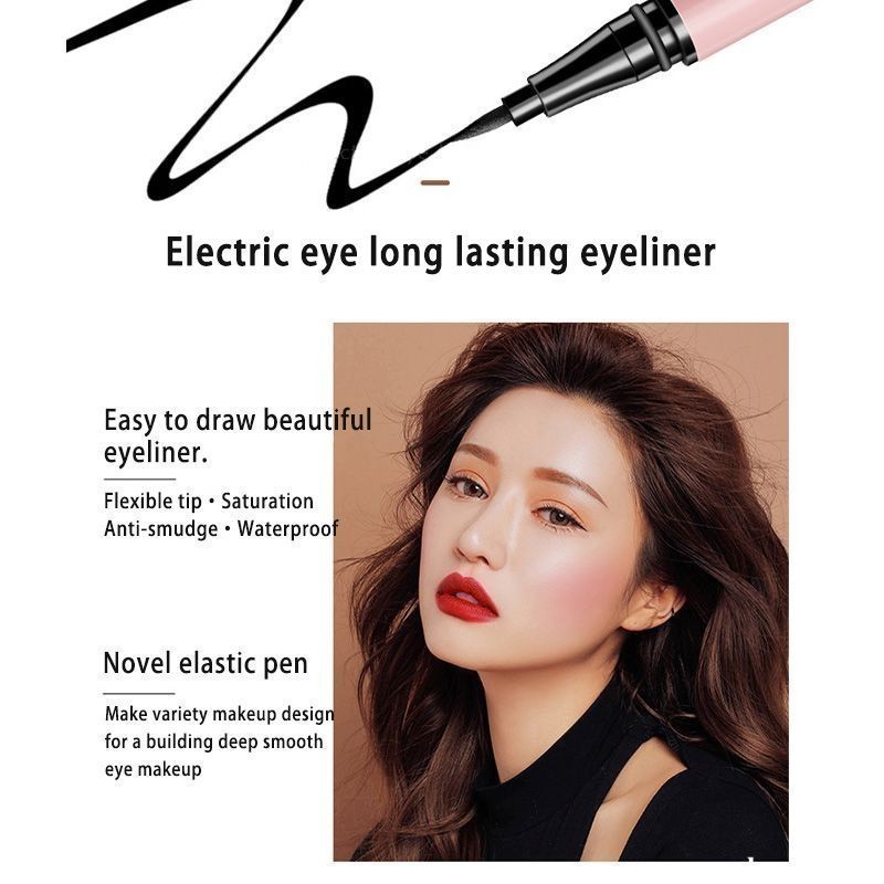 elegantedge กันน้ํายาวนานเหงื่ออายไลเนอร์ Non-stain Liquid Eyeliner แต่งหน้าปากกาหญิง
