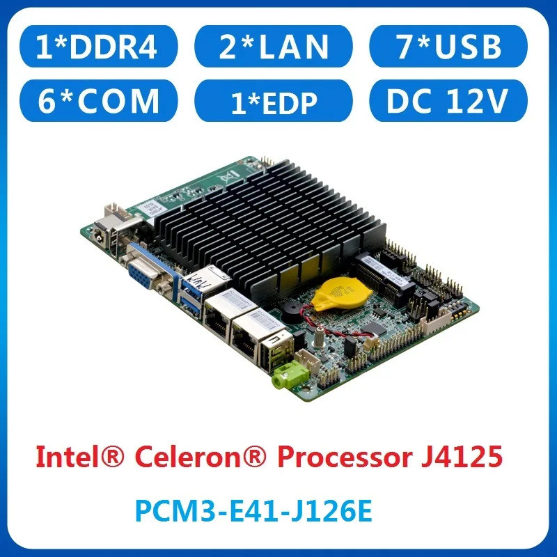 3.5" SBC Intel Celeron J4125 คอมพิวเตอร์อุตสาหกรรมแบบฝัง บอร์ดเดี่ยว EDP HDMI VGA