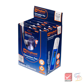 Elephant ตราช้าง ปากกาลบคำผิด 12 มล. สีนํ้าเงิน 1 ด้าม