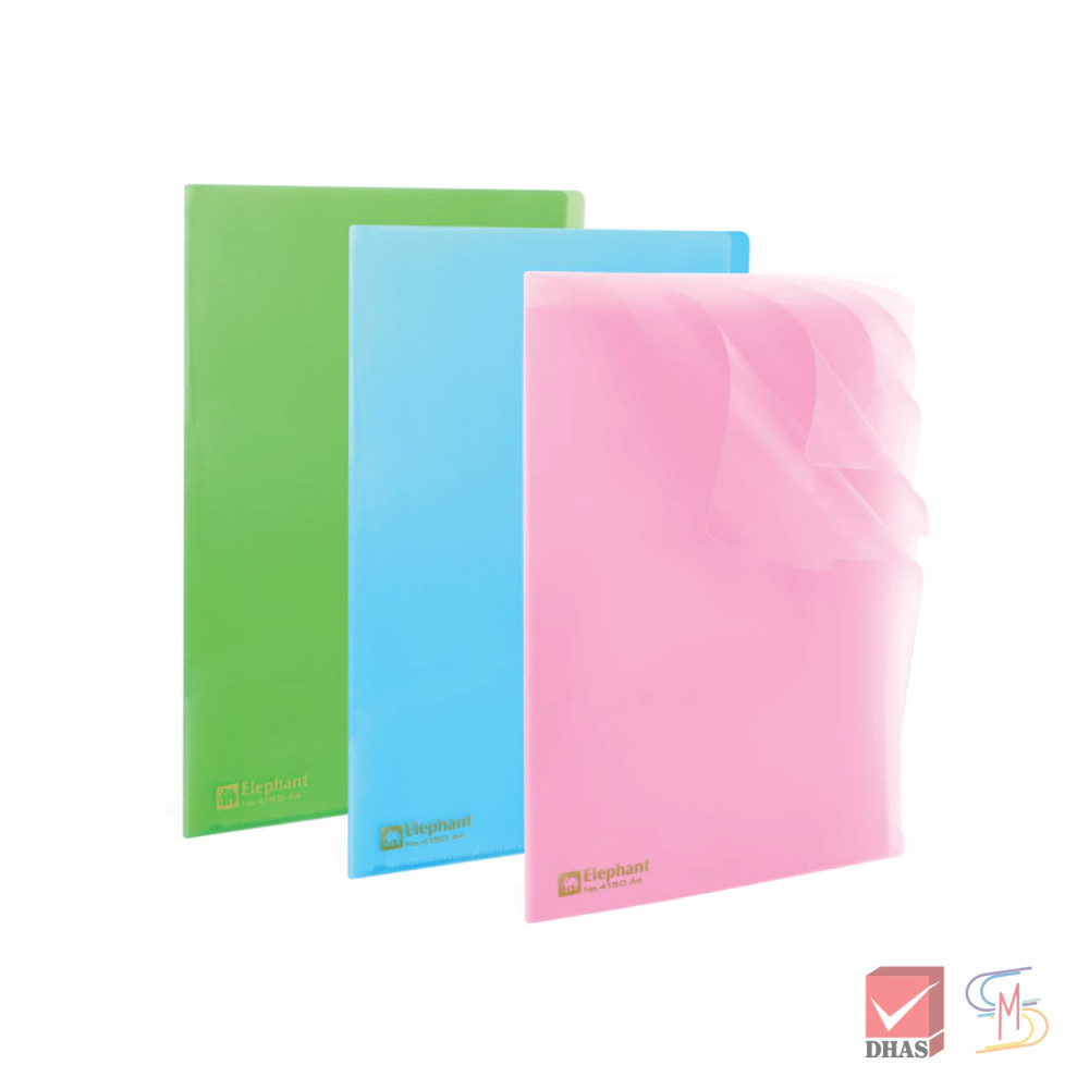 (Clearance Sale) Elephant ตราช้าง แฟ้มพลาสติก แฟ้มใส แฟ้มสอดข้าง 5 ช่อง 415D A4 คละสี จำนวน 1 แฟ้ม