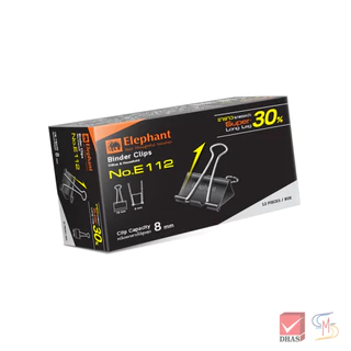 Elephant ตราช้าง คลิปหนีบกระดาษ คลิปดำ No. E110 , E111 , E112 จำนวน 1 กล่อง