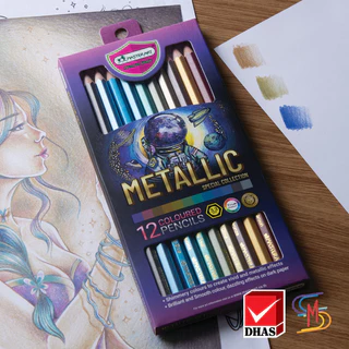 Master Art มาสเตอร์อาร์ต สีไม้ ดินสอสีไม้ 12 สี รุ่น METALLIC SET Special collection (1 กล่อง)