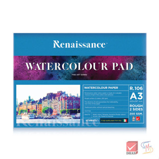 Renaissance สมุดวาดเขียน สมุดวาดรูปสีน้ำ A3 ผิวหยาบ R-106 จำ…