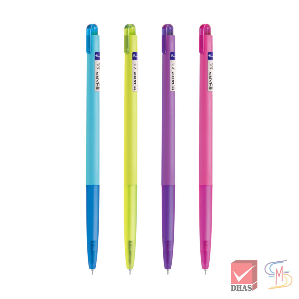Quantum ปากกา ปากกาเจล ชาร์ป น้ำเงิน 0.5 จำนวน 4 ด้าม