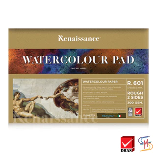 Renaissance สมุดวาดเขียน สีนํ้า ขนาด 15x22 นิ้ว ผิวหยาบ R601 จำนวน 1 เล่ม