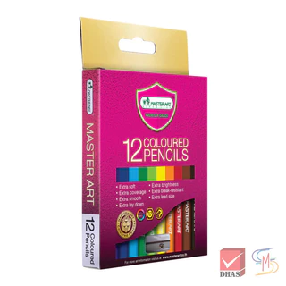 Master Art มาสเตอร์อาร์ต สีไม้ ดินสอสี แท่งสั้น 12 สี จำนวน 1 กล่อง