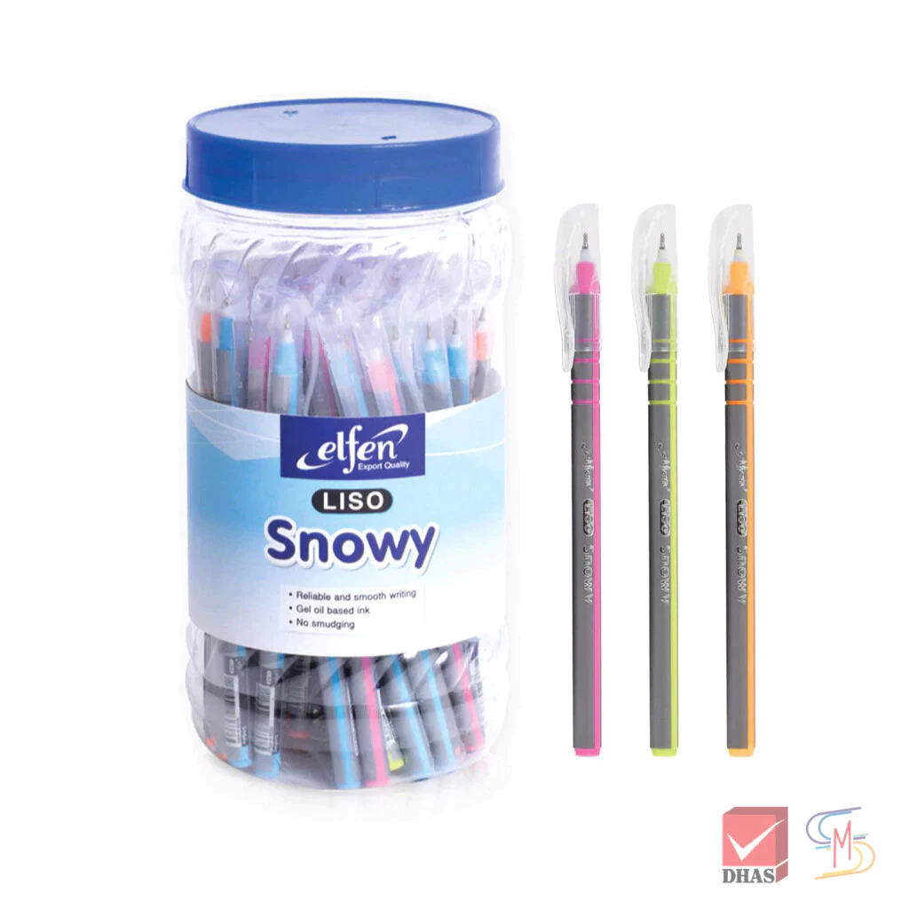 Elfen เอลเฟ่น ปากกา ปากกาน้ำเงิน ปากกาโหล ปากกาลูกลื่น ลิโซ่สโนวี่ น้ำเงิน 0.5 จำนวน 50 ด้าม