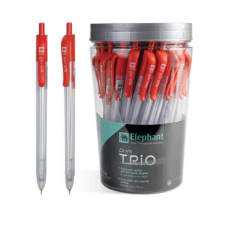 Elephant ปากกาลูกลื่น 0.5 มม. รุ่น Drift Trio หมึกสีแดง – จำนวน 1 กระบอก (50 ด้าม)