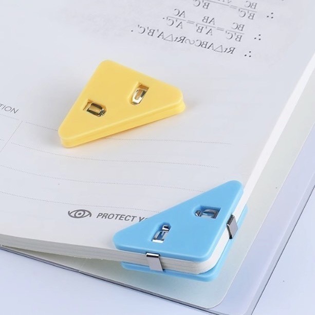 คลิปหนีบกระดาษ สีพาสเทล คลิปมุม ที่หนีบกระดาษ คละสี - 6