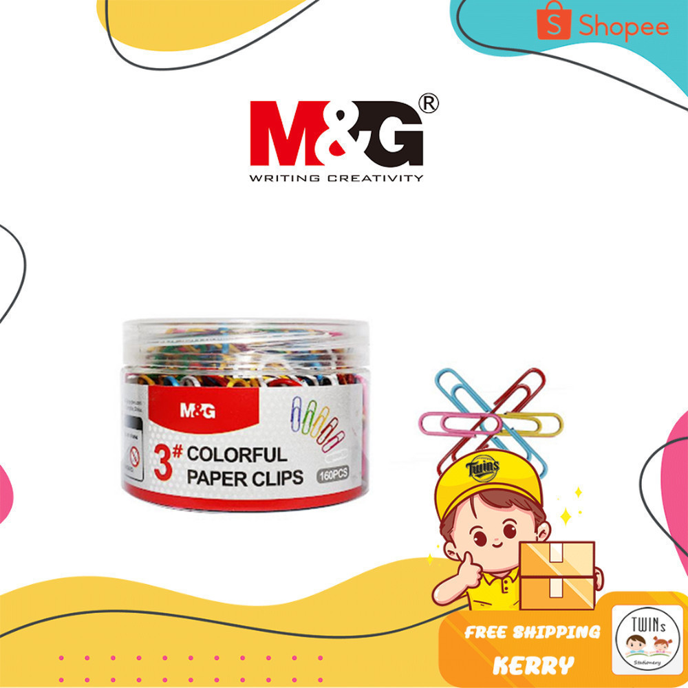 ลวดเสียบกระดาษ M&G คละสี 160 ตัว คลิปหนีบ คลิปหนีบกระดาษ